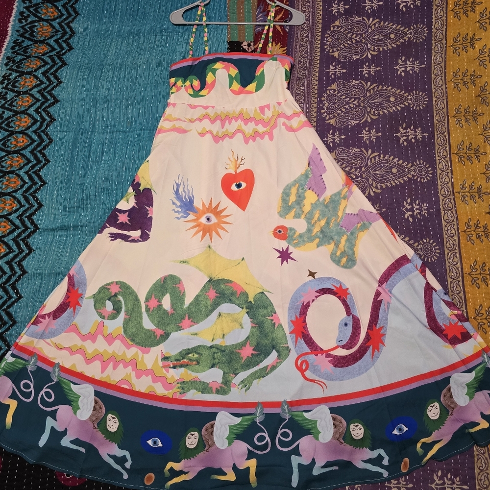 Graphic Print Sleeveless Maxi Sundress - Picture 3 of 4